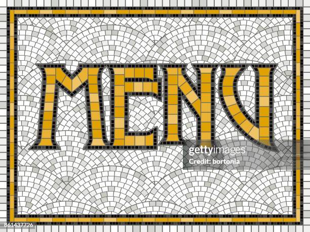 elegant vintage tile mosaic design - grout stock illustrations