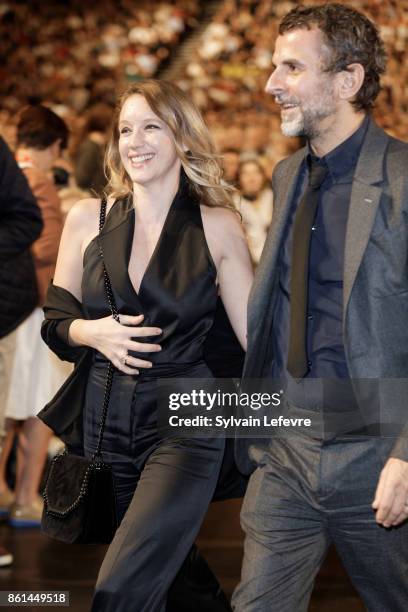 Ludivine Sagnier and Eric Lartigau attend the opening ceremony of 9th Film Festival Lumiere In Lyon on October 14, 2017 in Lyon, France.