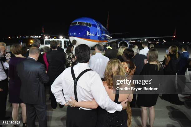 Guests attend the 2017 Americares Airlift Benefit at Westchester County Airport on October 14, 2017 in Armonk, New York.