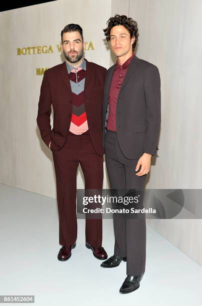 Zachary Quinto and Miles McMillan, wearing Bottega Veneta, at the Hammer Museum 15th Annual Gala in the Garden with Generous Support from Bottega...