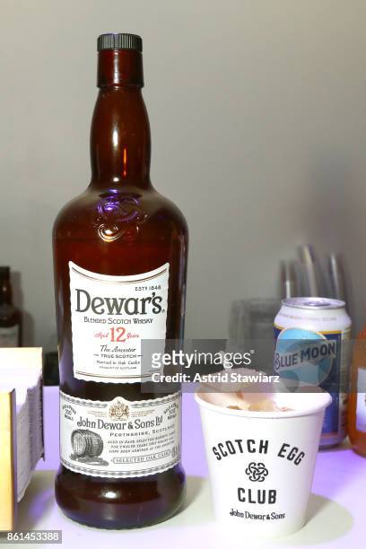 View of Dewar's Blended Scotch Whisky served during Street Eats hosted by Ghetto Gastro at Industria on October 14, 2017 in New York City.