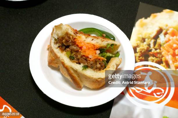 View of The "Hog" Sandwich served by Xe May Sandwich Shop during Street Eats hosted by Ghetto Gastro at Industria on October 14, 2017 in New York...
