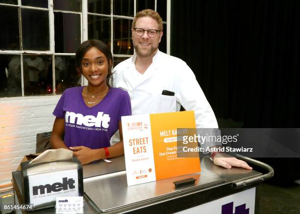 Chef Julian Plyter and a staff member attend Street Eats hosted by Ghetto Gastro at Industria on October 14, 2017 in New York City.
