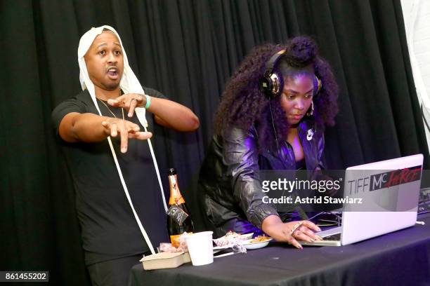 Tiff McFierce and a guest attend Street Eats hosted by Ghetto Gastro at Industria on October 14, 2017 in New York City.