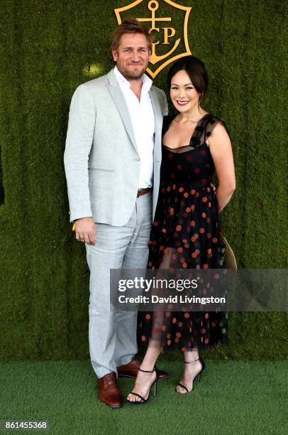 Chef Curtis Stone and actress Lindsay Price attend the 8th Annual Veuve Clicquot Polo Classic at Will Rogers State Historic Park on October 14, 2017...