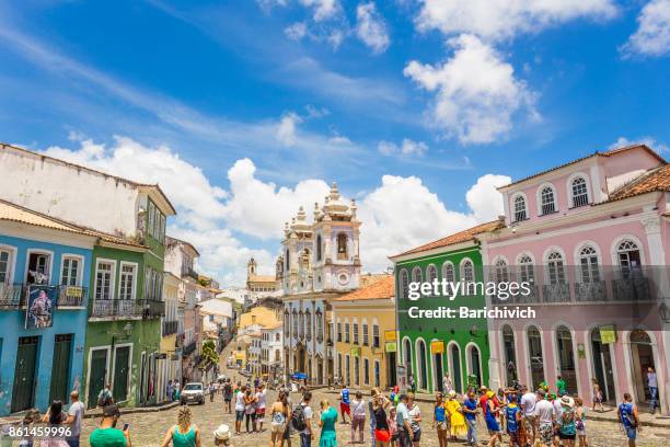 pelourinho in a clear day in bahia. - pelourinho stock pictures, royalty-free photos & images