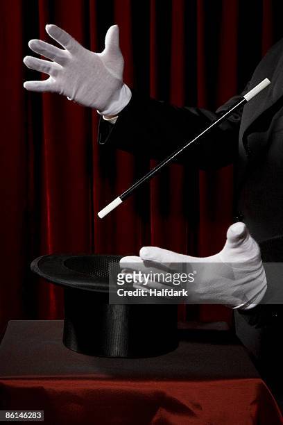 a magician's gloved hands performing a magic trick - formal glove bildbanksfoton och bilder