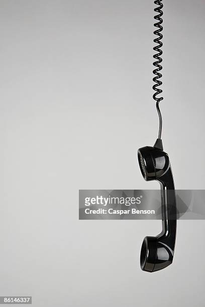 a telephone receiver hanging - telefonlur bildbanksfoton och bilder