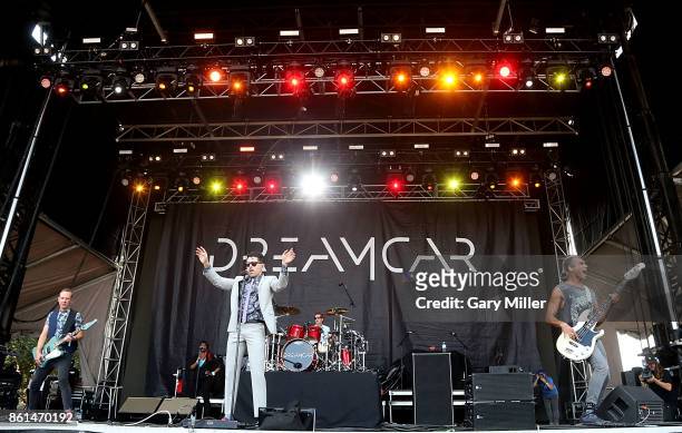 Tom Dumont, Davey Havok, Adrian Young and Tony Kanal of Dreamcar performs in concert during day two of the second weekend of Austin City Limits Music...