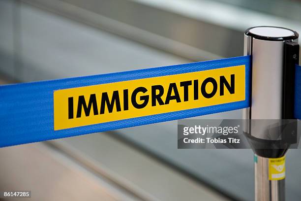 a barrier at an immigration point - roped off stock pictures, royalty-free photos & images