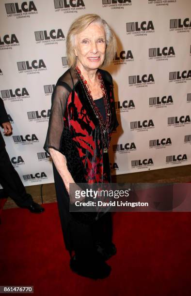 Actress Cloris Leachman attends Last Chance for Animals 33rd Annual Celebrity Benefit Gala at The Beverly Hilton Hotel on October 14, 2017 in Beverly...