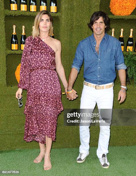 Delfina Blaquier and Nacho Figueras attend the 8th annual Veuve Clicquot Polo Classic at Will Rogers State Historic Park on October 14, 2017 in...