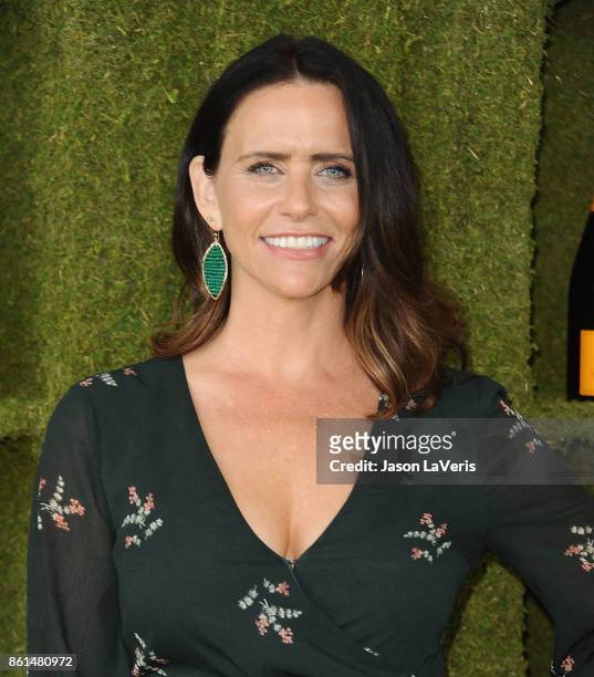 Actress Amy Landecker attends the 8th annual Veuve Clicquot Polo Classic at Will Rogers State Historic Park on October 14, 2017 in Pacific Palisades,...