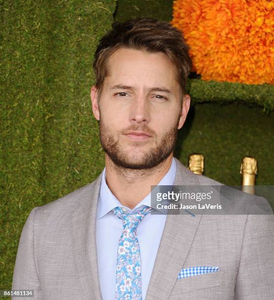 Actor Justin Hartley attends the 8th annual Veuve Clicquot Polo Classic at Will Rogers State Historic Park on October 14, 2017 in Pacific Palisades,...