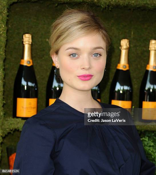 Actress Bella Heathcote attends the 8th annual Veuve Clicquot Polo Classic at Will Rogers State Historic Park on October 14, 2017 in Pacific...