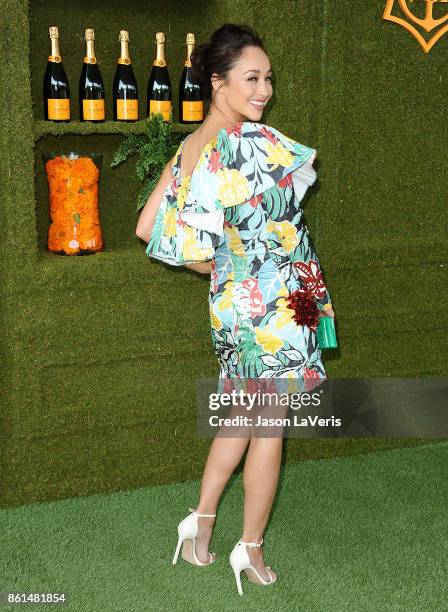 Actress Cara Santana attends the 8th annual Veuve Clicquot Polo Classic at Will Rogers State Historic Park on October 14, 2017 in Pacific Palisades,...