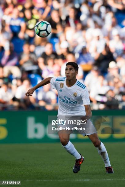 Achraf Hakimi during the match between Getafe CF vs. Real Madrid, week 8 of La Liga 2017/18 in Coliseum Alfonso Perez, Getafe Madrid. 14th of october...