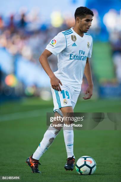 Achraf Hakimi during the match between Getafe CF vs. Real Madrid, week 8 of La Liga 2017/18 in Coliseum Alfonso Perez, Getafe Madrid. 14th of october...