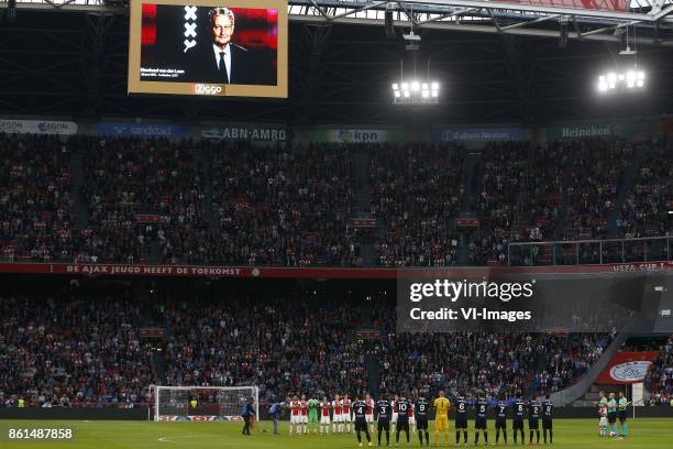 Major Eberhard van der Laan of Amsterdam during the Dutch Eredivisie match between Ajax Amsterdam and Sparta Rotterdam at the Amsterdam Arena on...