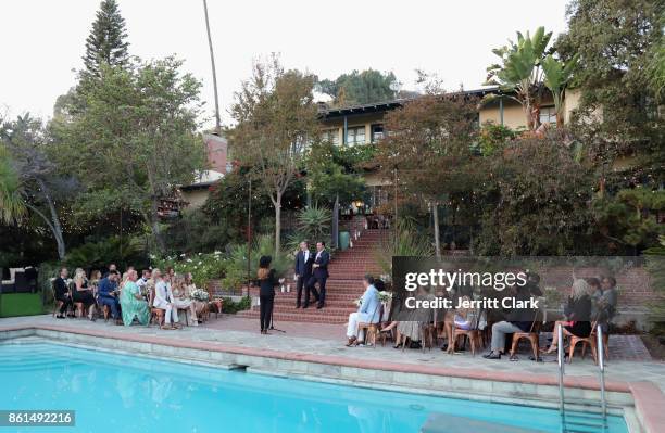 Nick Ede and Andrew Naylor celebrate their wedding in Los Angeles at the private residence of Jonas Tahlin, CEO of Absolut Elyx, on October 14, 2017...