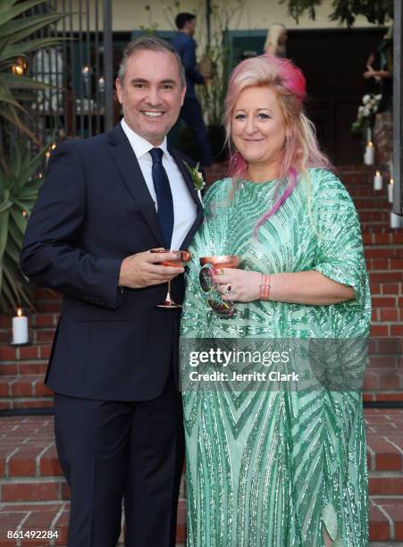 Nick Ede and Global Director of Trade Marketing at Absolut Elyx, Miranda Dickson celebrate the wedding of Nick Ede and Andrew Naylor in Los Angeles...