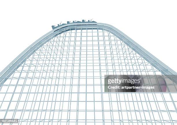 rollercoaster (up and down) on white background - achterbahn stock illustrations