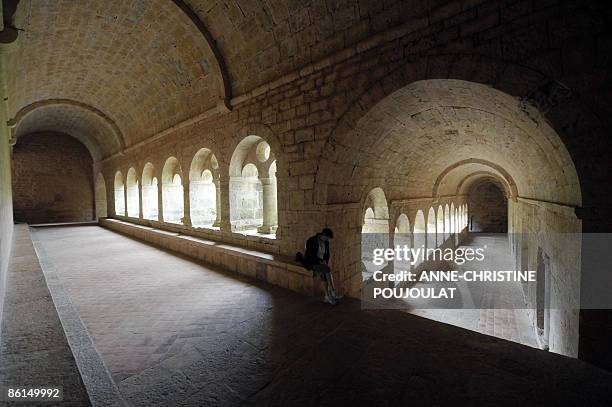 Picture taken on April 21, 2009 shows the Thoronet abbey, a Cisterian monastery in Le Thoronet, southern France. A chorus of Tibetan monks of the...