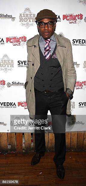 Keino Benjamin attends Asher Roth Concert After Party at Porky's NYC on April 21, 2009 in New York City, New York.