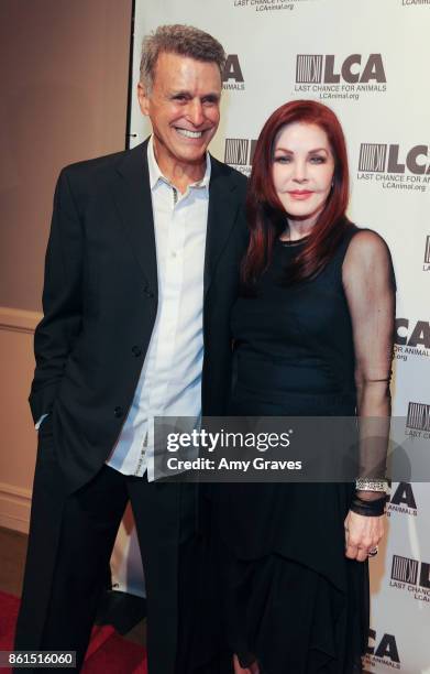 Chris DeRose and Priscilla Presley attend the Last Chance For Animals 33rd Annual Celebrity Benefit Gala - Arrivals at The Beverly Hilton Hotel on...