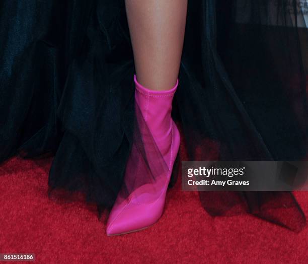 Paige Hemmis , shoe detail, attends the Last Chance For Animals 33rd Annual Celebrity Benefit Gala - Arrivals at The Beverly Hilton Hotel on October...