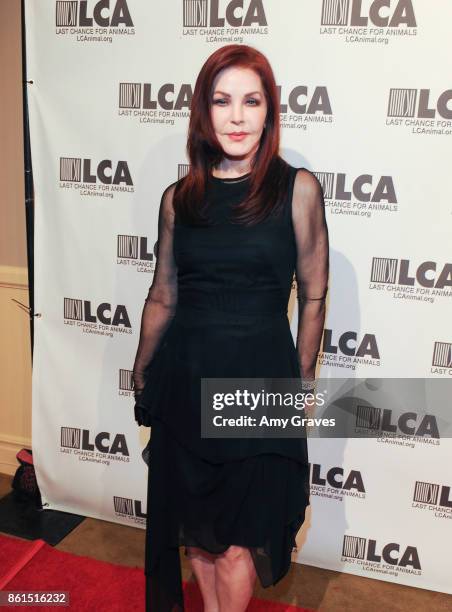 Priscilla Presley attends the Last Chance For Animals 33rd Annual Celebrity Benefit Gala - Arrivals at The Beverly Hilton Hotel on October 14, 2017...