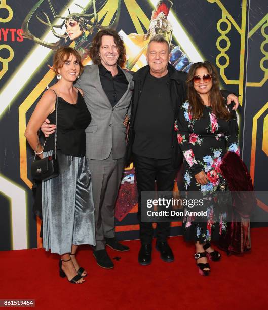 Andrea Moreno, Bernard Fanning, Jimmy Barnes and Jane Barnes arrive for the premiere screening of Thor: Ragnarok Sydney at Fox Studios on October 15,...