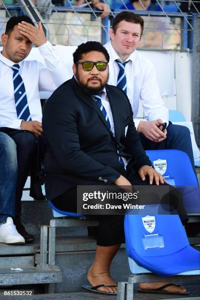 Ben Tameifuna of Racing 92, who is currently suspended by the club, during the European Rugby Champions Cup match between Racing 92 and Leicester...