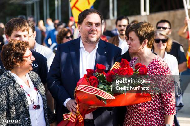 Oriol Junqueras vice president of Catalonia during the Conmemoration of the 77 years since the execution of the independence President of Catalonia...