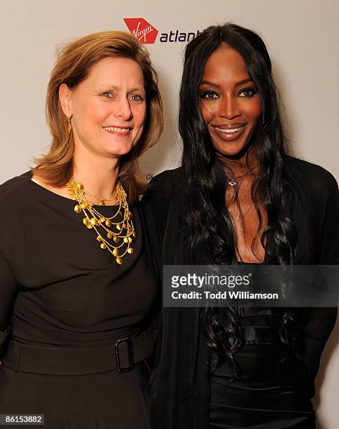 Sarah Brown, wife of the British Prime Minister Gordon Brown, poses with supermodel Naomi Campbell at BritWeek 2009 Gala Dinner Benefiting Malaria No...