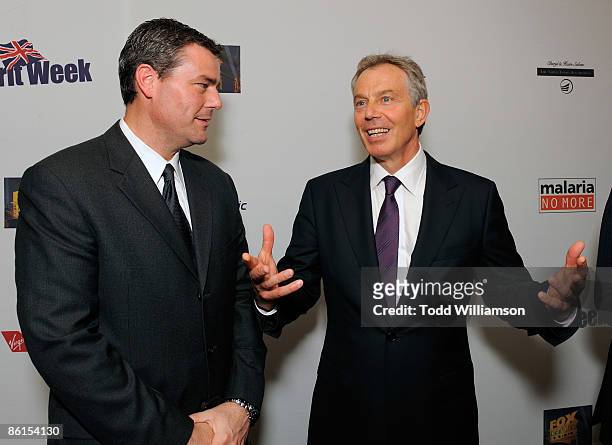 Tony Blair and guest attend BritWeek 2009 Gala Dinner Benefiting Malaria No More at the Beverly Wilshire Hotel on April 21, 2009 in Malibu,...