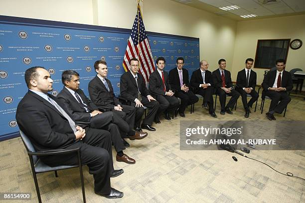 Technology executives seated from left to right: Ahmad Hamzawi and Kannan Pashupathy of Google, Scott Heifermen of Meetup, Richard Robbins of AT&T,...