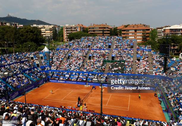 General view of the central court during the match between Rafael Nadal of Spain and Frederico Gil of Portugal on day three of the ATP 500 World Tour...