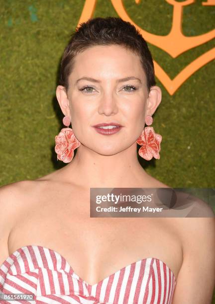 Actress Kate Hudson attends the 8th Annual Veuve Clicquot Polo Classic at Will Rogers State Historic Park on October 14, 2017 in Pacific Palisades,...