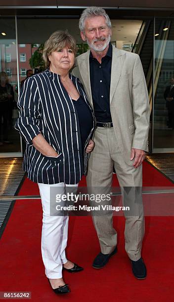 Paul Breitner and his wife Hildegard Breitner pose for the media during the 'Audi Summer Reception' on April 22, 2009 in Munich, Germany.