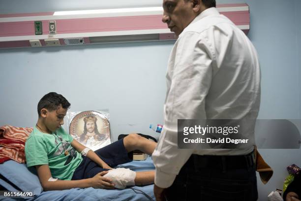 April 11: The family of Abdo, who was killed in the bomb that exploded during Palm Sunday Services, the son was also injured in the explosion, on...