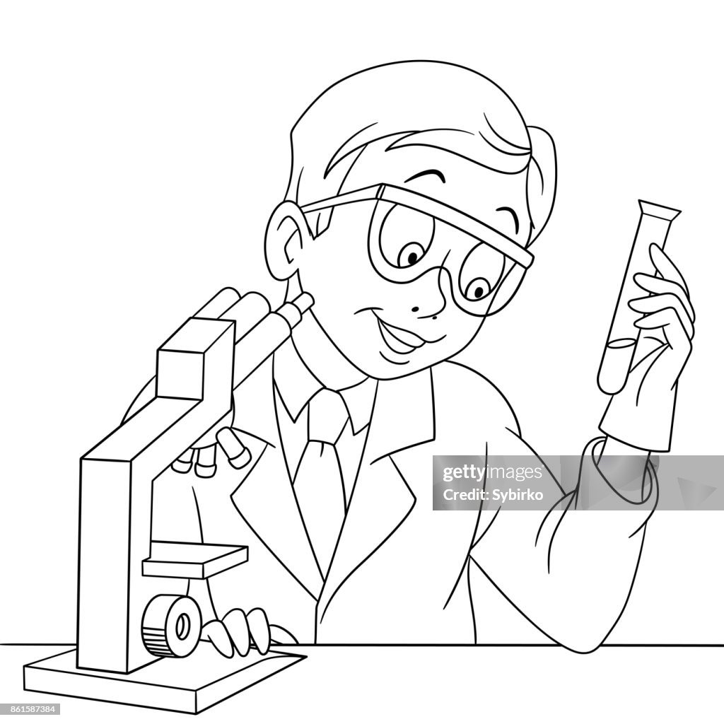 Científico Química Dibujos Animados Ilustración de stock - Getty Images