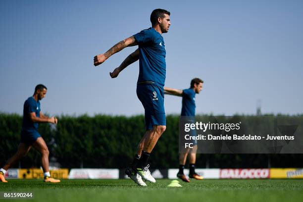 Stefano Sturaro during a Juventus traininig session at Juventus Center Vinovo on October 15, 2017 in Vinovo, Italy.