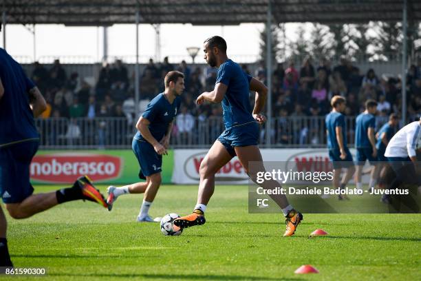 Medhi Benatia during a Juventus traininig session at Juventus Center Vinovo on October 15, 2017 in Vinovo, Italy.