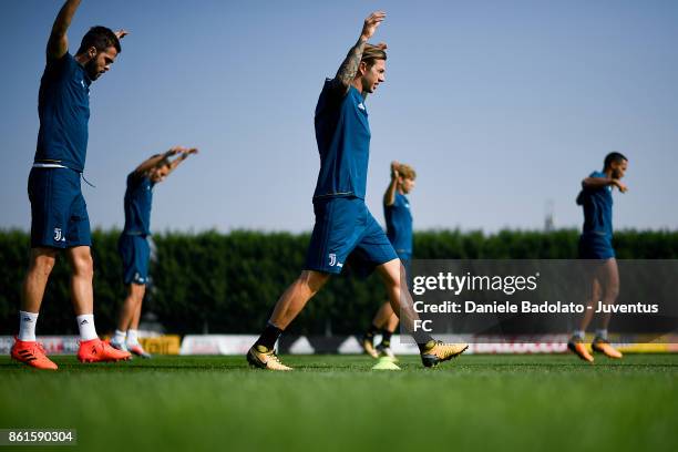 Federico Bernardeschi during a Juventus traininig session at Juventus Center Vinovo on October 15, 2017 in Vinovo, Italy.