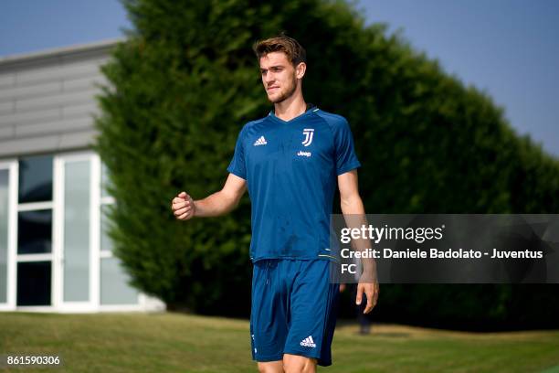 Daniele Rugani during a Juventus traininig session at Juventus Center Vinovo on October 15, 2017 in Vinovo, Italy.