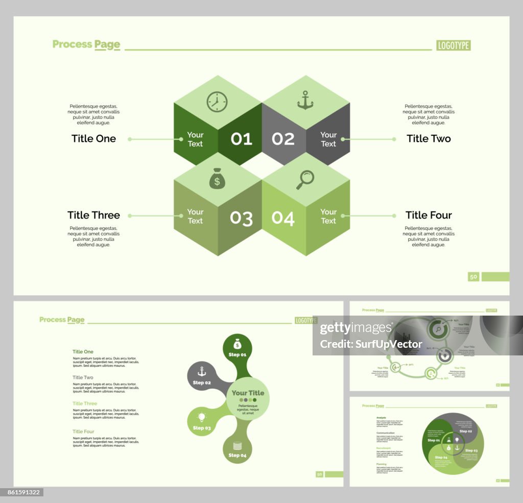 Four Infographic Slide Template Set HighRes Vector Graphic Getty Images