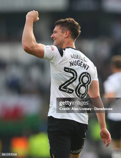 David Nugent of Derby County celebrates after scoring the second goal during the Sky Bet Championship match between Derby County and Nottingham...