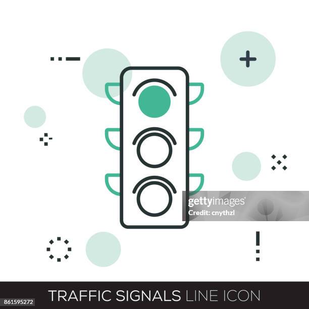ampeln liniensymbol - auto navigation stock-grafiken, -clipart, -cartoons und -symbole