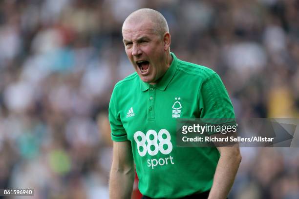 Nottingham Forest manager Mark Warburton during the Sky Bet Championship match between Derby County and Nottingham Forest at the Pride Park Stadium...
